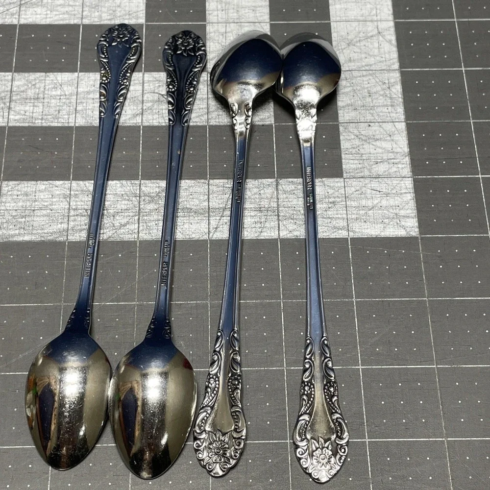 Interpur Floral Stainless Set Of 4 Spoons Made‎ In Korea